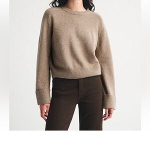 A&F Madeline Light Brown Crew Sweater